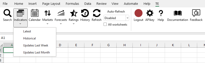 Excel indicators
